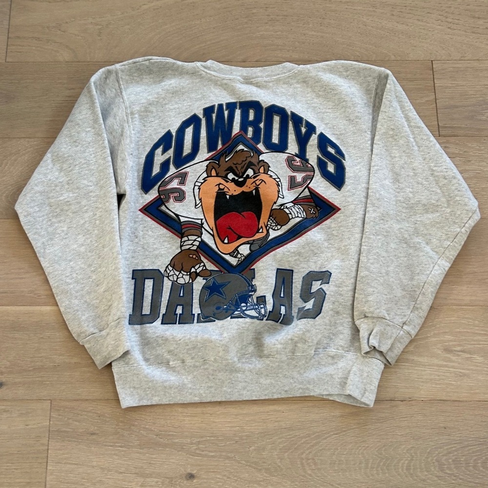 Vintage Hanes Dallas Cowboys Taz Sweatshirt Mens Large 90s NFL Looney Tunes
